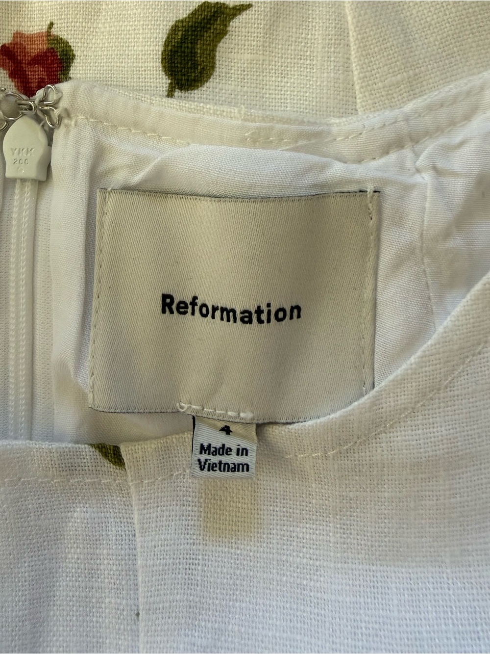 NEW Reformation Cecilia Linen Maxi Dress Floating Rose White Floral | US 4 UK 8 - Picture 13 of 13